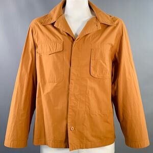 DOCUMENT Size XL Tan Cotton Two Pockets Hidden Placket Shirt Jacket